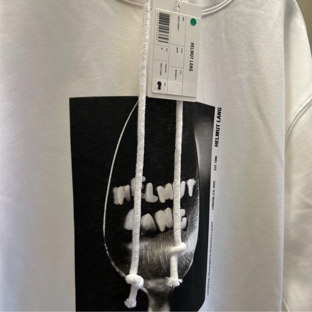 Men’s Helmut Lang hooded sweatshirt with graphics size XL